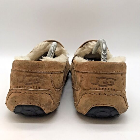 UGG Ascot 5775 Chestnut Moccasin Men's 12 Driving Loafer Suede Shearling Slipper - Picture 4 of 13